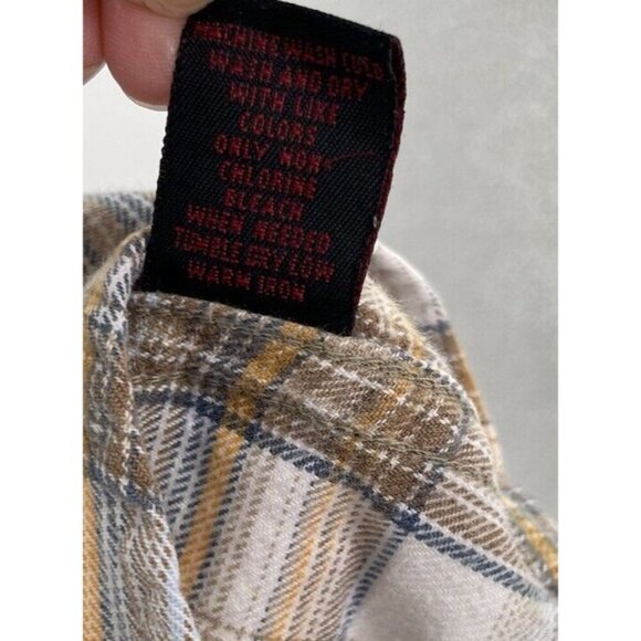 Old Navy Men’s Plaid Flannel Long Sleeve 100% Cotton Button up Shirt Sz XXL Flaw - Picture 8 of 13